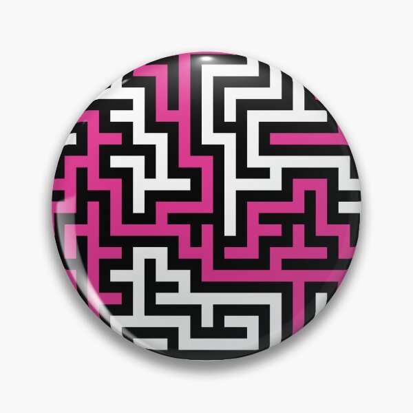 Item preview, 60's Retro Op Art Maze Pattern in Black, White and Hot Pink designed and sold by MellowCat.