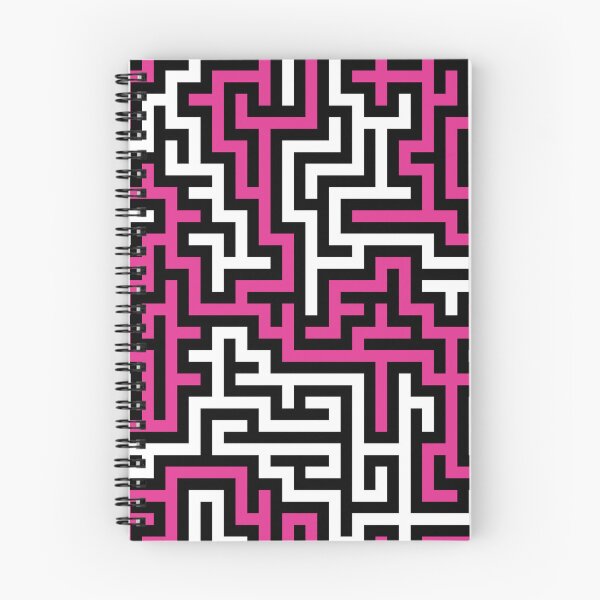 Item preview, 60's Retro Op Art Maze Pattern in Black, White and Hot Pink designed and sold by MellowCat.