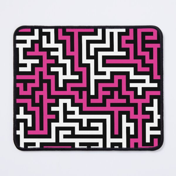 Item preview, 60's Retro Op Art Maze Pattern in Black, White and Hot Pink designed and sold by MellowCat.