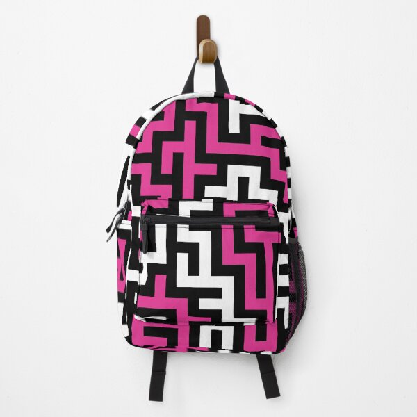 Item preview, 60's Retro Op Art Maze Pattern in Black, White and Hot Pink designed and sold by MellowCat.