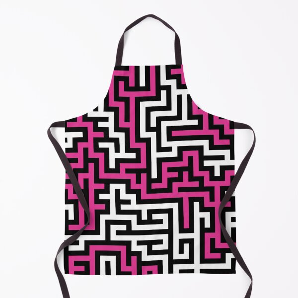 Item preview, 60's Retro Op Art Maze Pattern in Black, White and Hot Pink designed and sold by MellowCat.