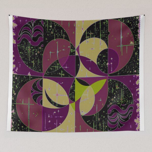 Item preview, analog frequency solarize 4 distressed colorful geometric artwork designed and sold by SmashingDeals.