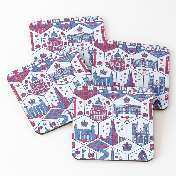 Item preview, Geometric London Landmark Mosaic Heritage Illustration designed and sold by DGtaLrtcom.