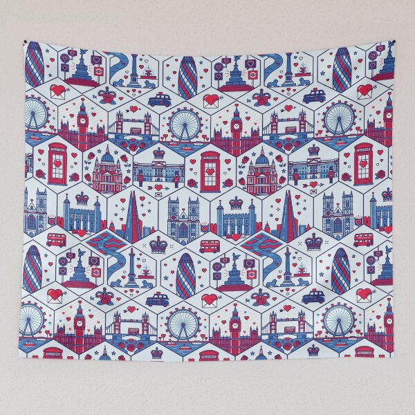 Item preview, Geometric London Landmark Mosaic Heritage Illustration designed and sold by DGtaLrtcom.