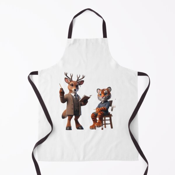 Item preview, Deer Teacher and Tiger Student Cute Animal Classroom Illustration designed and sold by Adappai.