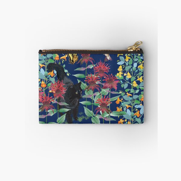 Item preview, Black Cat in the Wildflowers: Jewelweed and Bee Balm designed and sold by Jedi-Artist.