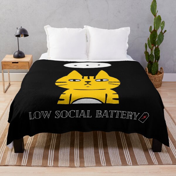 Item preview, Low Social Battery Cat T-shirt designed and sold by BsDrip.