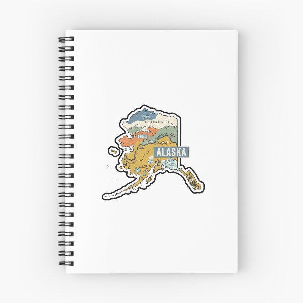 Item preview,  Alaska Illustrated Map – Retro State Regions & Landmarks designed and sold by Paper Drip.