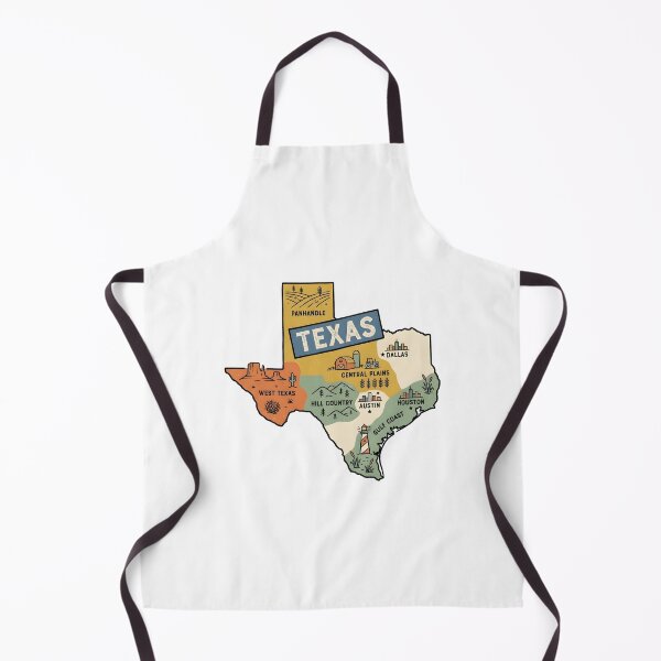Item preview, Texas Illustrated Map – Retro State Regions & Landmarks designed and sold by Paper Drip.