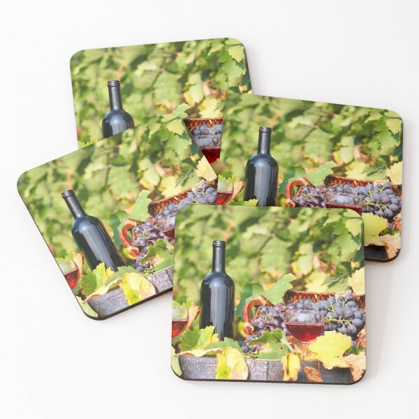 Item preview, red wine and grapes in vineyard autumn season designed and sold by goceris.