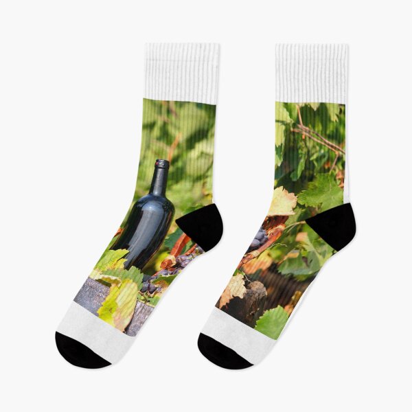 Item preview, red wine and grapes in vineyard autumn season designed and sold by goceris.