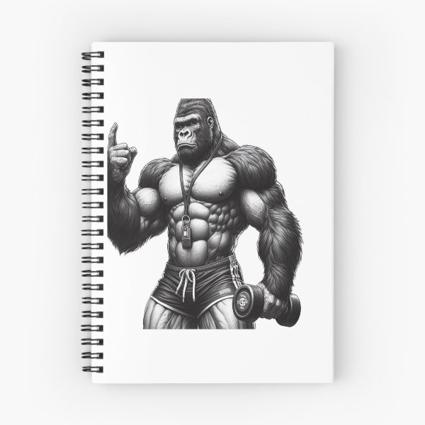 Item preview, Muscular Gorilla Bodybuilder Gym Fitness Illustration designed and sold by Adappai.