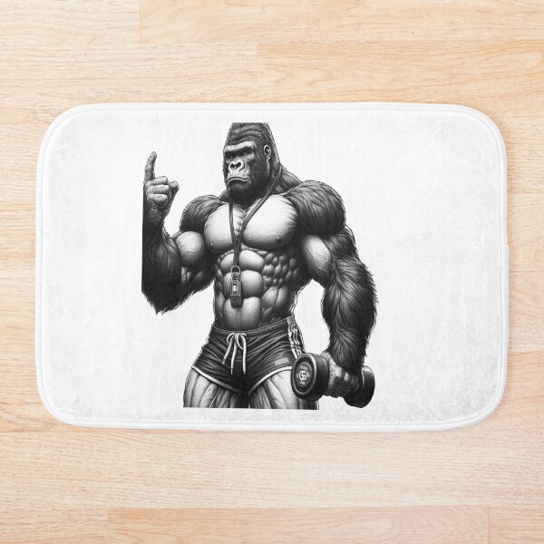 Item preview, Muscular Gorilla Bodybuilder Gym Fitness Illustration designed and sold by Adappai.