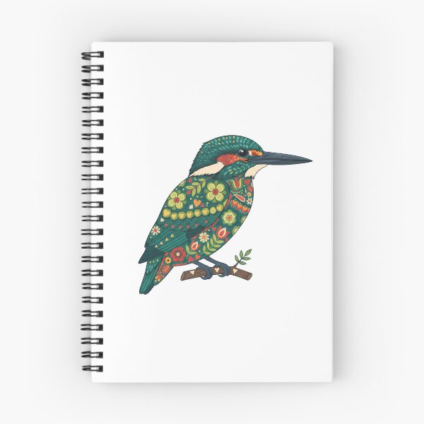 Item preview, Floral Green Kingfisher – Scandinavian Folk Art by heidiannemorris © designed and sold by FOLK ART FUSION by heidiannemorris.