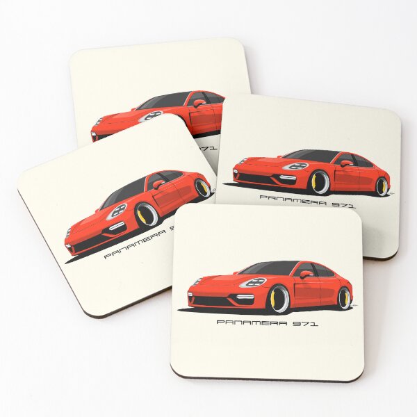 Item preview, Red 971 Panamera illustration designed and sold by blackdogshop.