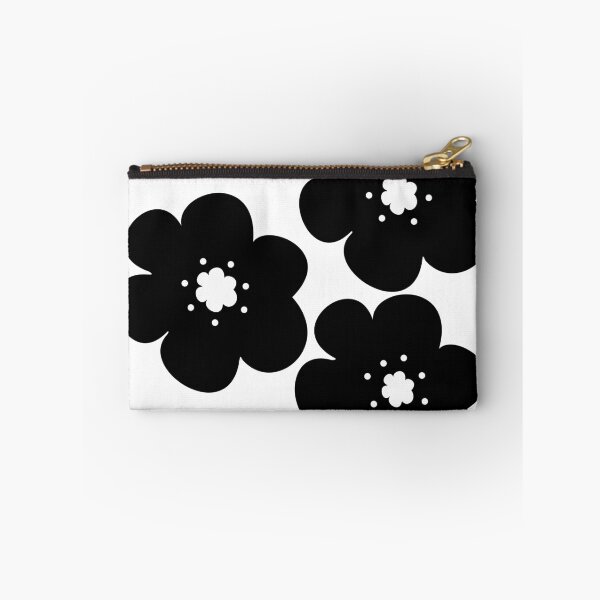 Item preview, 60's 70's Retro Scandinavian Flowers Black Flowers White Background designed and sold by MellowCat.