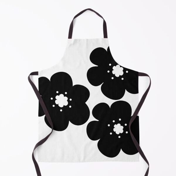 Item preview, 60's 70's Retro Scandinavian Flowers Black Flowers White Background designed and sold by MellowCat.