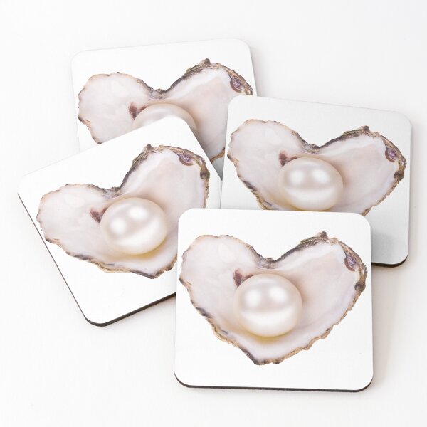 Item preview, heart shape gold pearl in oyster shell it girl star girl sticker designed and sold by inainart.