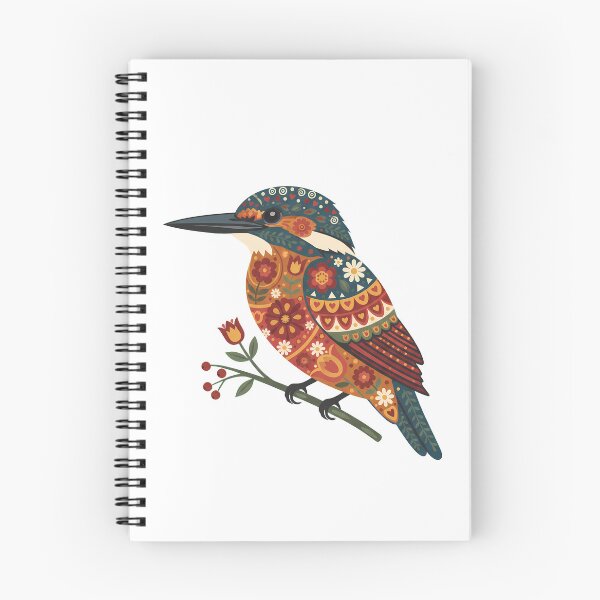 Item preview, Warm Autumn Kingfisher – Scandinavian Folk Art by heidiannemorris © designed and sold by FOLK ART FUSION by heidiannemorris.
