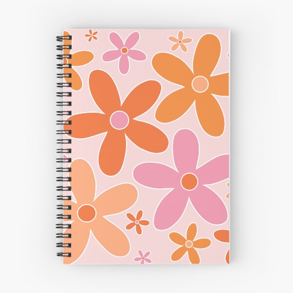 Item preview, Groovy Retro 60's Hippie Flowers in Orange and Pink designed and sold by MellowCat.
