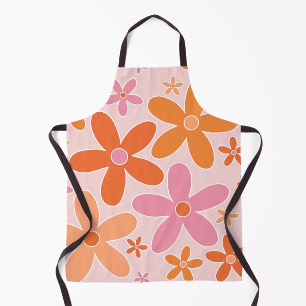Item preview, Groovy Retro 60's Hippie Flowers in Orange and Pink designed and sold by MellowCat.