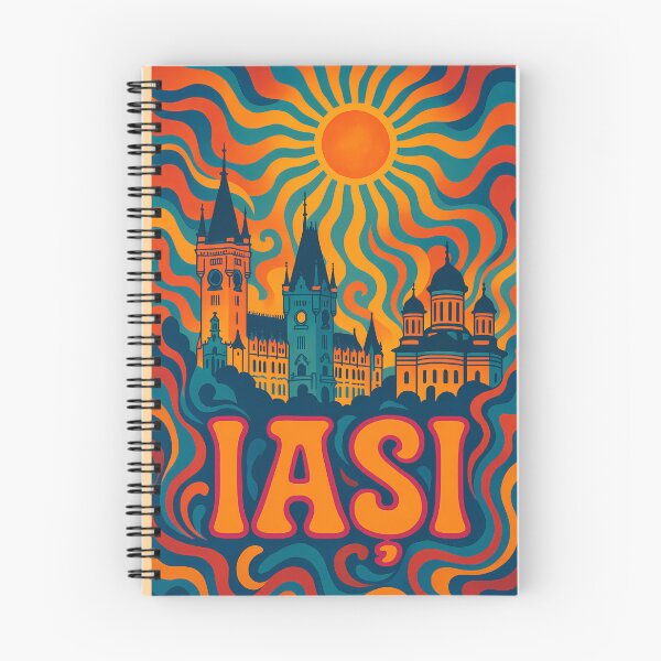 Item preview, Trippy Psychedelic Poster of Iași | Neon Moldavian Dreams | Surreal Romanian Cityscape Art designed and sold by PaintedPixels01.