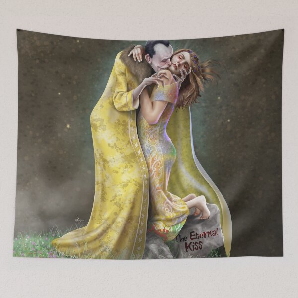 Item preview, The Vampire's Kiss – Dark Gothic Art Print Inspired by Klimt designed and sold by ruizma.