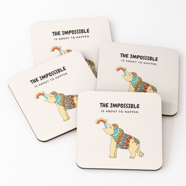 Item preview, The Impossible Is About To Happen - Magic Elephant Art - Hope and Miracles Inspirational Quote designed and sold by Surabhi Jain.