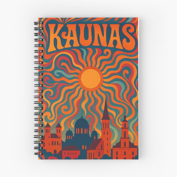 Item preview, Trippy Psychedelic Poster of Kaunas | Neon Baltic Dreams | Surreal Lithuanian Cityscape Art designed and sold by PaintedPixels01.
