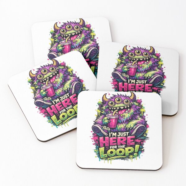 Item preview, I’m Just Here for the Loop! – Three-Eyed Neon Monster designed and sold by Tinosshop.