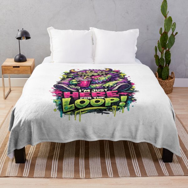 Item preview, I’m Just Here for the Loop! – Three-Eyed Neon Monster designed and sold by Tinosshop.