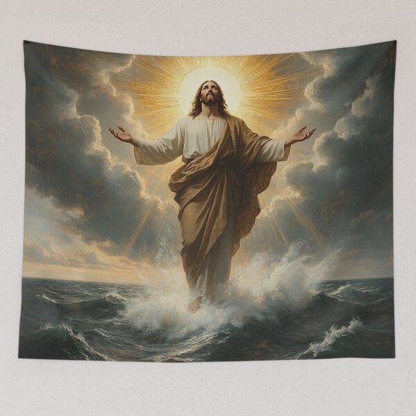 Item preview, Jesus walking on the stormy Sea of Galilee during a storm designed and sold by aleksandr13.