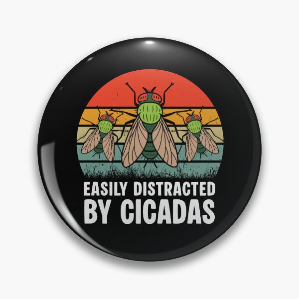 Item preview, Easily Distracted By Cicadas Vintage Retro Sunset Entomology designed and sold by Dmetalx Art Apparel.