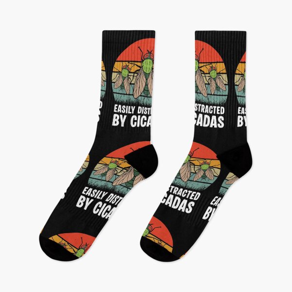 Item preview, Easily Distracted By Cicadas Vintage Retro Sunset Entomology designed and sold by Dmetalx Art Apparel.