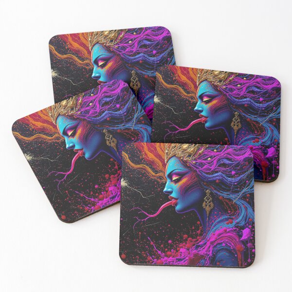 Item preview, Goddess Kali Awakening – Cosmic Neon Power designed and sold by Bite Size Hindu .