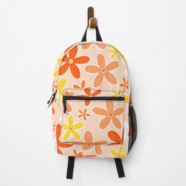 Item preview, 60's 70's Vintage Flowers in Orange, Yellow and White designed and sold by MellowCat.