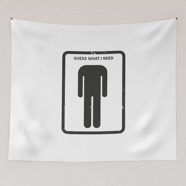 Item preview, Guess What I Need Restroom Sign Funny Minimal designed and sold by LunaMagicStudio.