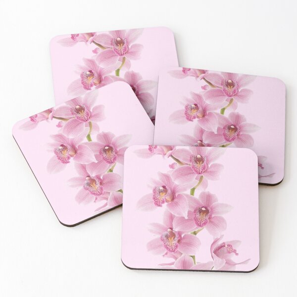 Item preview, pink orchid on stem flower sticker  designed and sold by inainart.