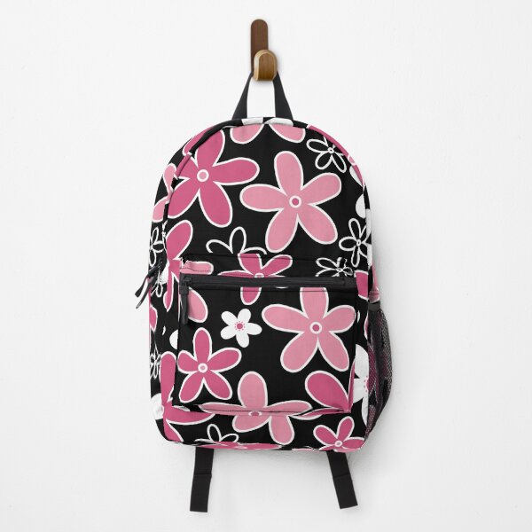 Item preview, 60's, 70's Vintage Flowers in Pink, Black and White designed and sold by MellowCat.