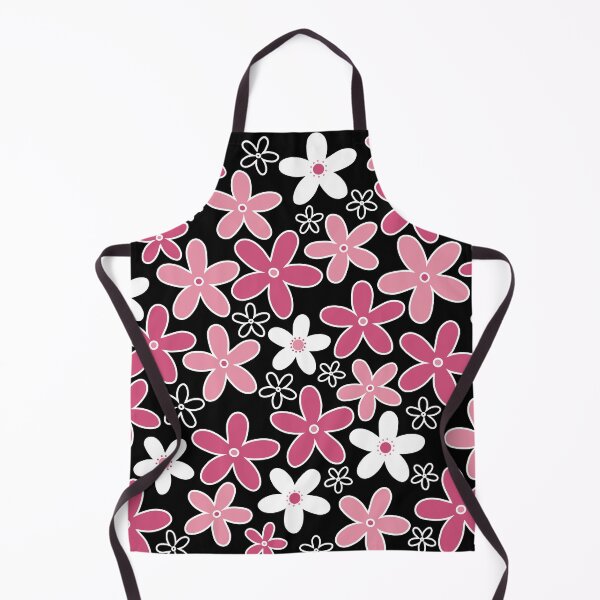 Item preview, 60's, 70's Vintage Flowers in Pink, Black and White designed and sold by MellowCat.