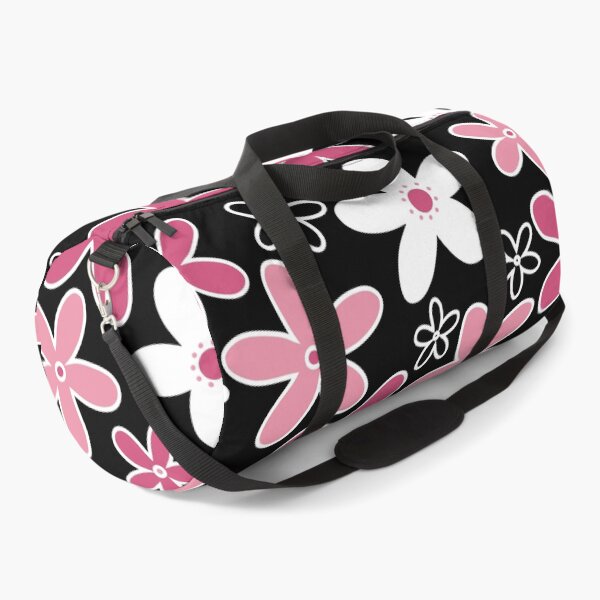 Item preview, 60's, 70's Vintage Flowers in Pink, Black and White designed and sold by MellowCat.