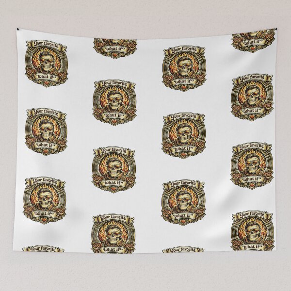 Item preview, What If Flaming Skull Rocker Vintage 70s Mascot  designed and sold by t-patterns.