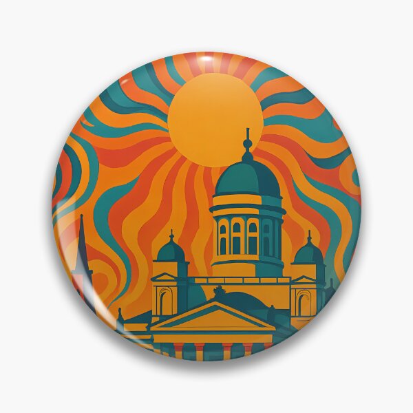 Item preview, Trippy Psychedelic Poster of Helsinki | Neon Nordic Aurora | Surreal Finnish Cityscape Art designed and sold by PaintedPixels01.