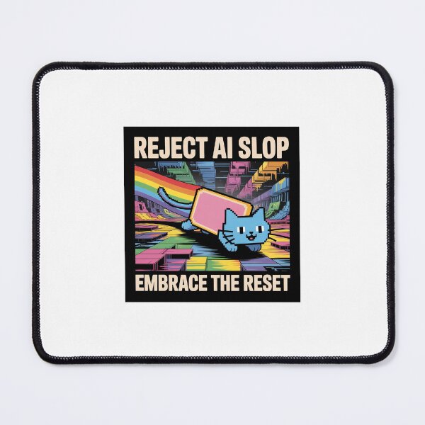 Item preview, Nyan Cat "REJECT AI SLOP EMBRACE THE RESET". designed and sold by ShounenGifts.