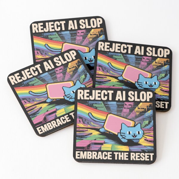 Item preview, Nyan Cat "REJECT AI SLOP EMBRACE THE RESET". designed and sold by ShounenGifts.