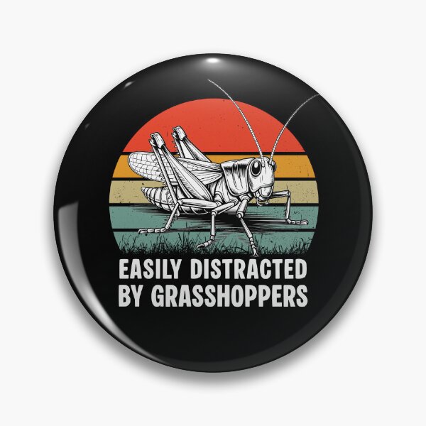 Item preview, Easily Distracted By Grasshoppers Vintage Retro Sunset Entomology designed and sold by Dmetalx Art Apparel.