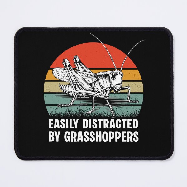 Item preview, Easily Distracted By Grasshoppers Vintage Retro Sunset Entomology designed and sold by Dmetalx Art Apparel.