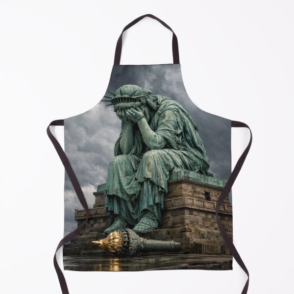 Item preview, Statue of Liberty Crying on Her Pedestal with Torch at Her Feet designed and sold by digital-savant.