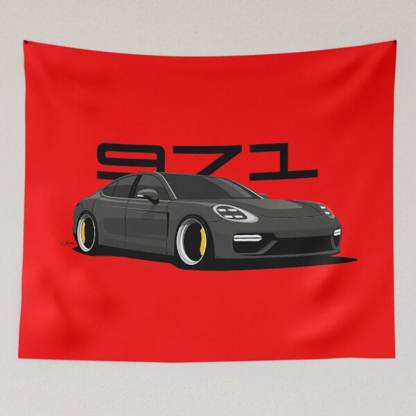 Item preview, Black 971 Panamera illustration designed and sold by blackdogshop.