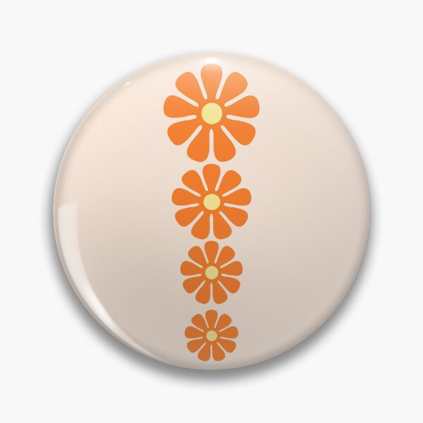 Item preview, 60's, 70's Retro Large Flowers in Orange and Cream Yellow Centers designed and sold by MellowCat.